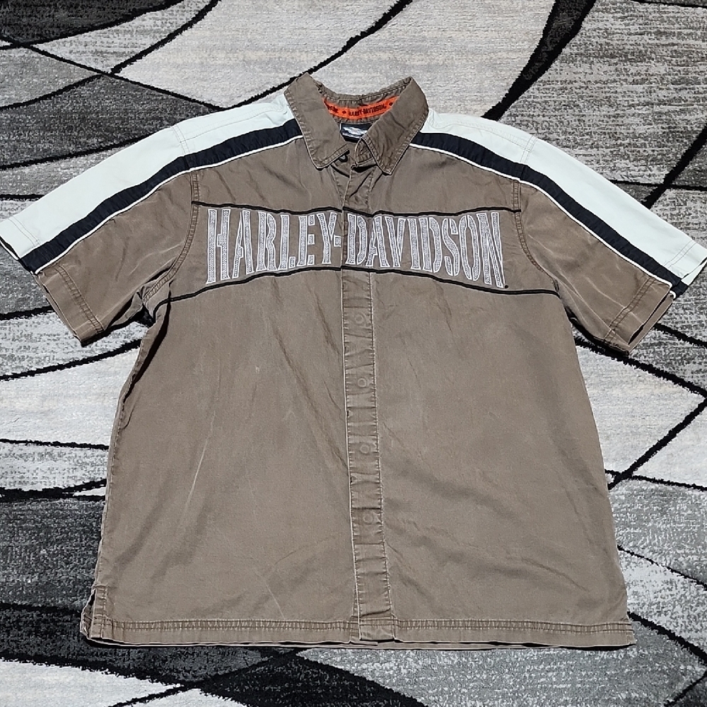 HARLEY DAVIDSON MOTORCYCLE PERFORMANCE EMBROIDERED SNAP-BUTTON SHIRT